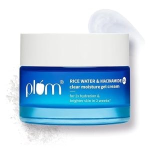 Plum 2% Niacinamide & Rice Water Superlight Gel Cream Moisturizer for Face | Oil-Free Hydration | Brightens, Fades Blemishes | Dermat-Tested | All Skin...
