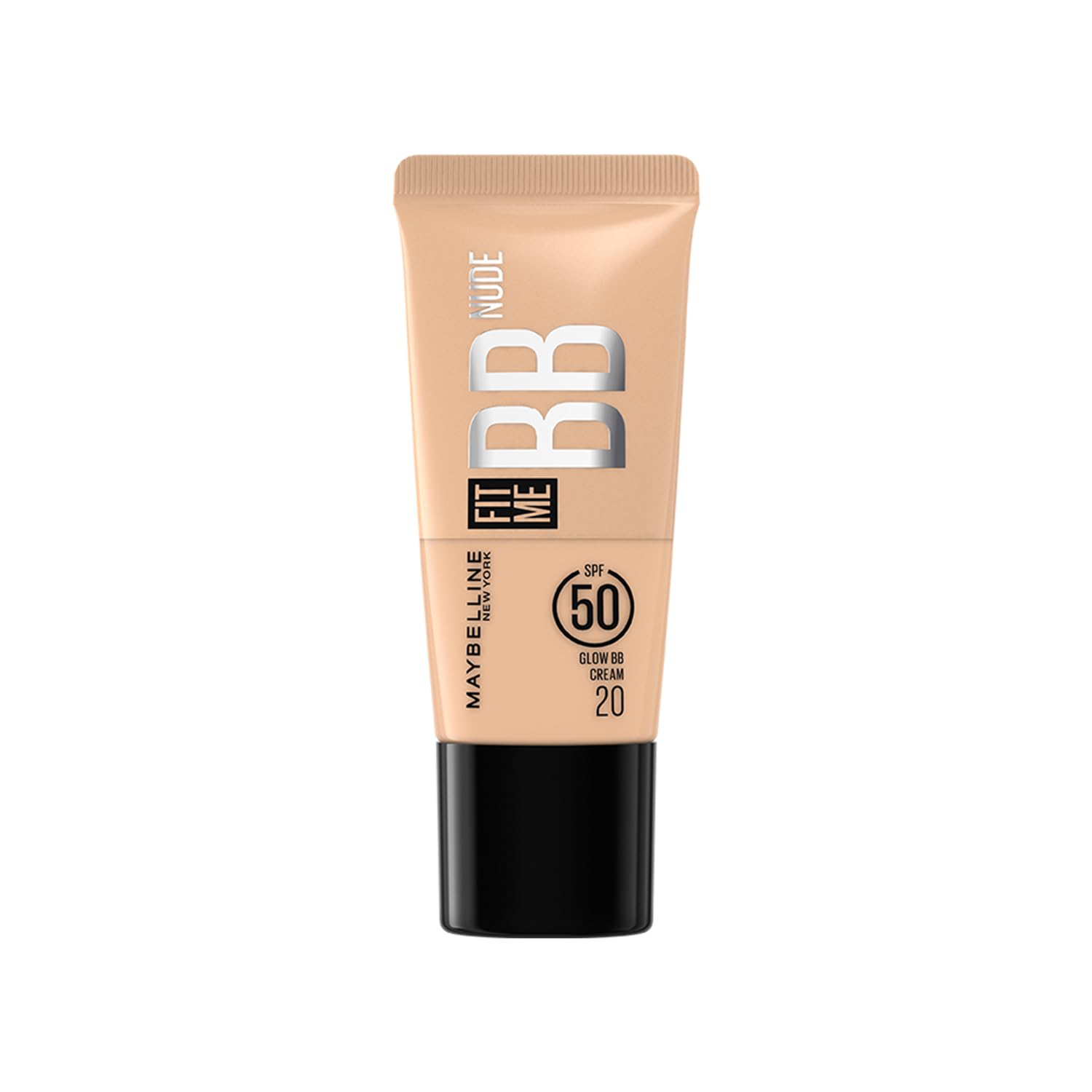Maybelline New York Fit Me Glow BB Cream, SPF 50 + 24H Hydration With Niacinamide & Hyaluronic Acid, Dewy Finish for Normal to Dry Skin- Shade 20, 25ml